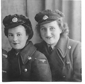 Catherine in RAF (left)